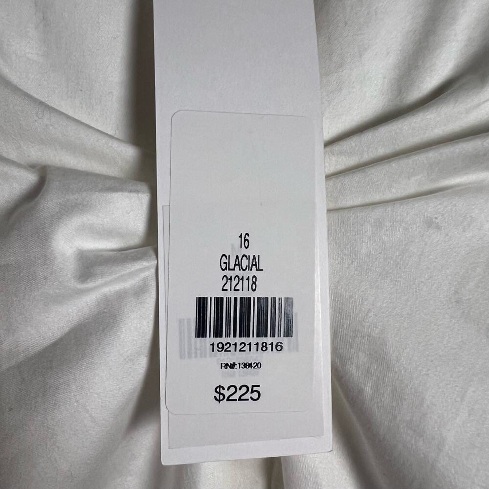 Etcetera Solid White Gathered V-Neck Long Sleeve … - image 4